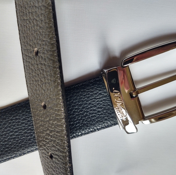 NWB S.T. DUPONT NAVY- GREY 35 mm REVERSIBLE BELT - Picture 5 of 7